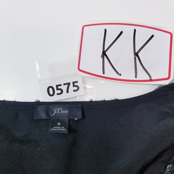 J. Crew Black Polka Metallic Dot Jacquard Blouse V-Neckline Tie Waist - Picture 13 of 13